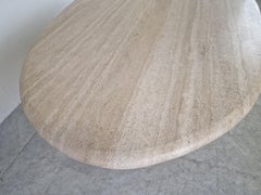 Vintage Oval Travertine Dining Table, 1970s