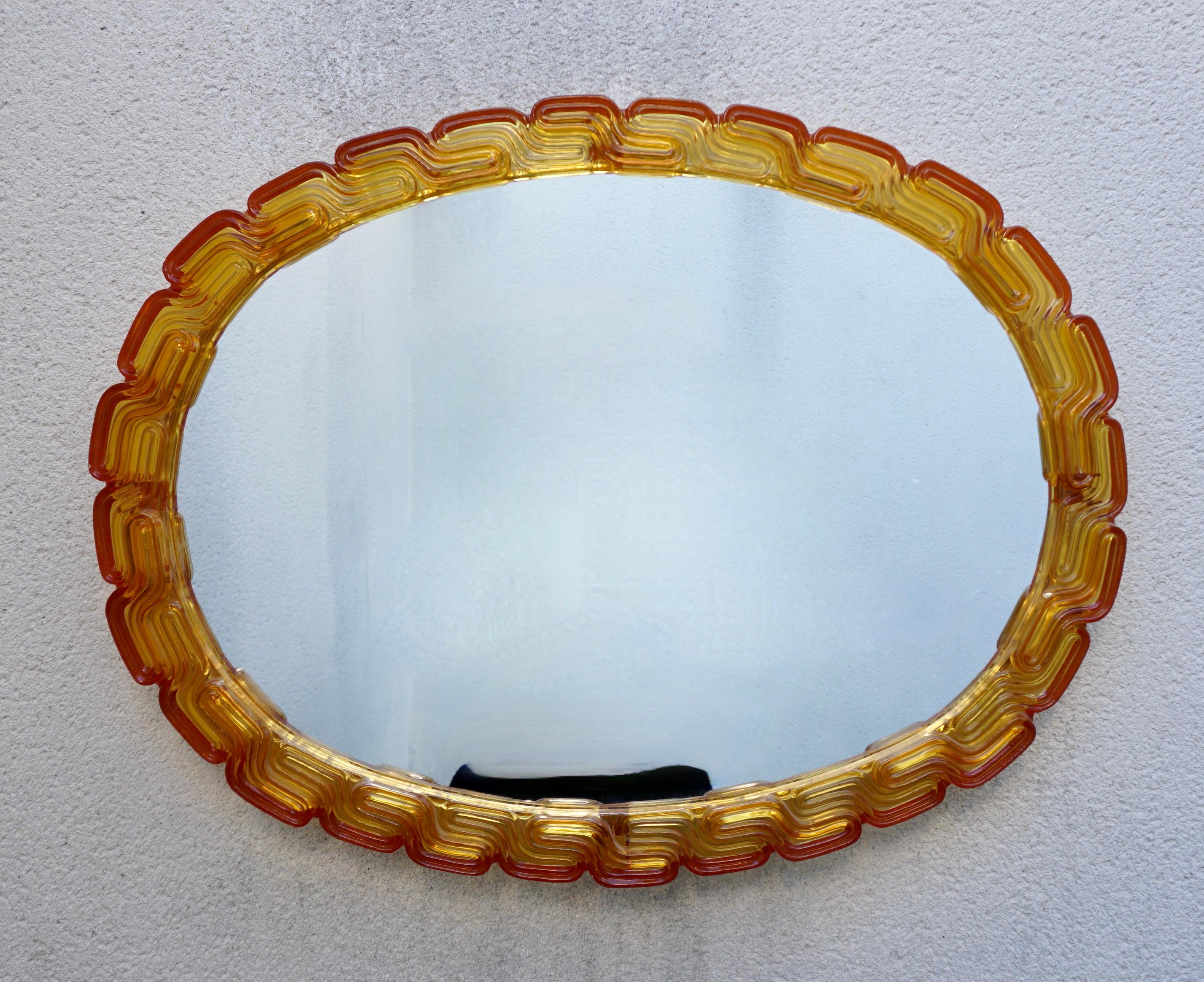 French Vintage Oval Wall Mirror For Sale