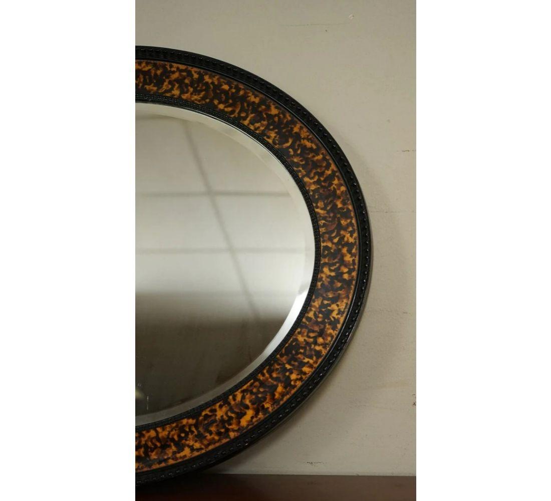 Glass Vintage Oval Wall Mirror in The Manner of William Yeoward For Sale