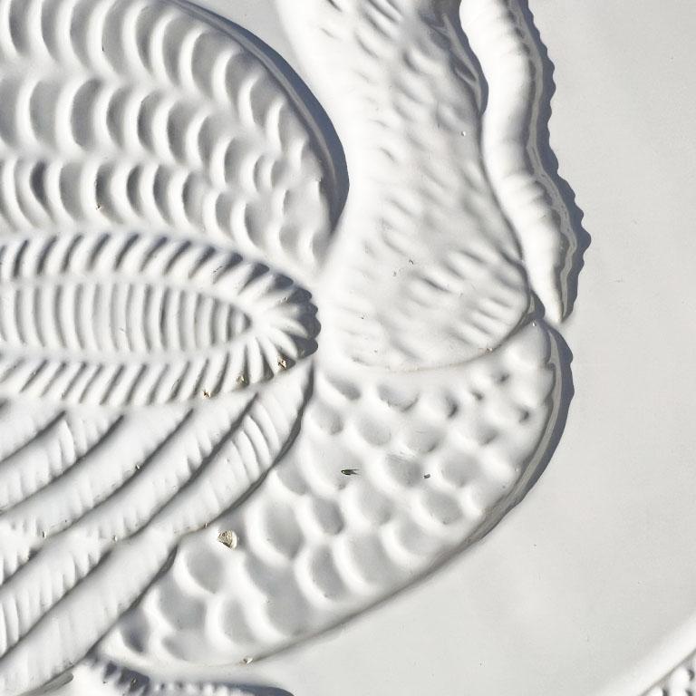 Plato ovalado vintage de cerámica blanca para servir el pavo de Acción de Gracias Hecho en Portugal clásico estadounidense en venta