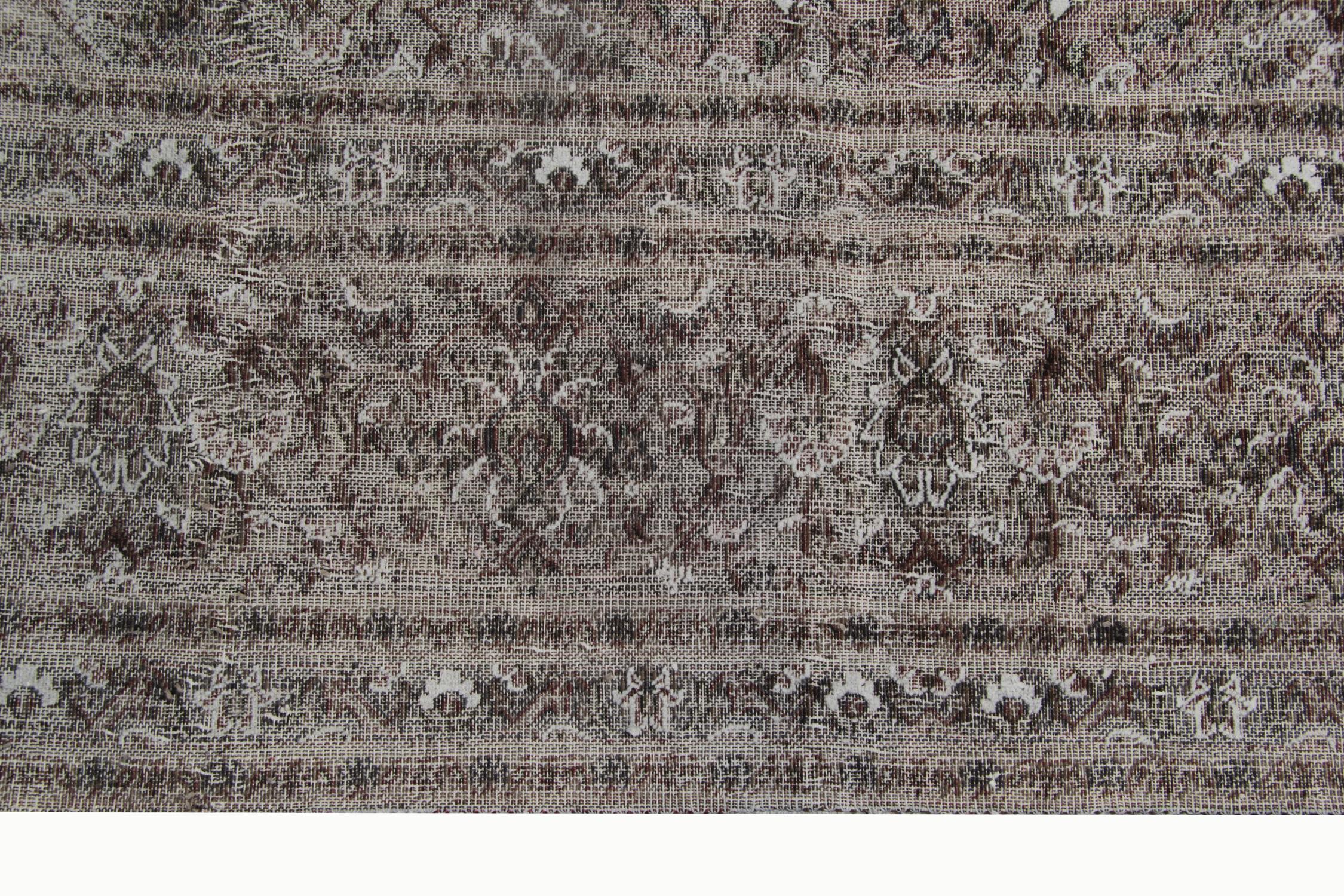 Revival Vintage Over-Dyed Grey Rug Carpet Oriental Wool Area Rug For Sale