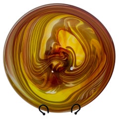 Bol / chargeur vintage en verre d'art surdimensionné