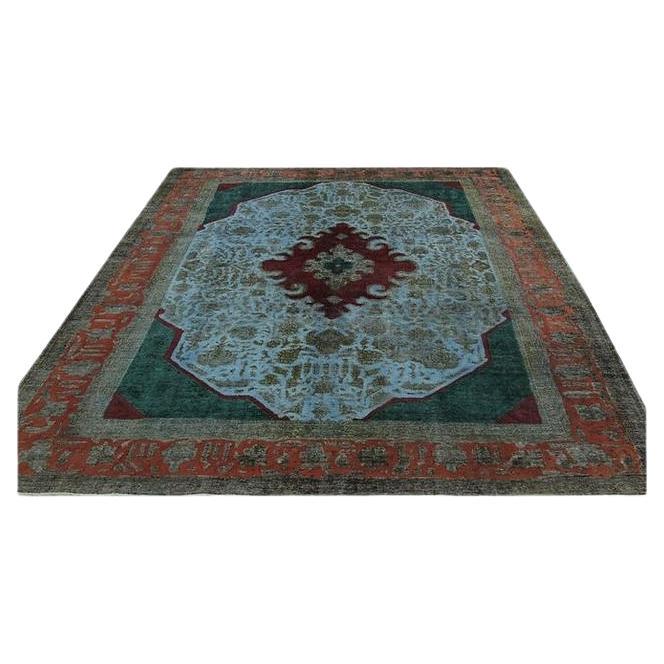 Vintage Overdyed 10x13 Persian Area Rug For Sale