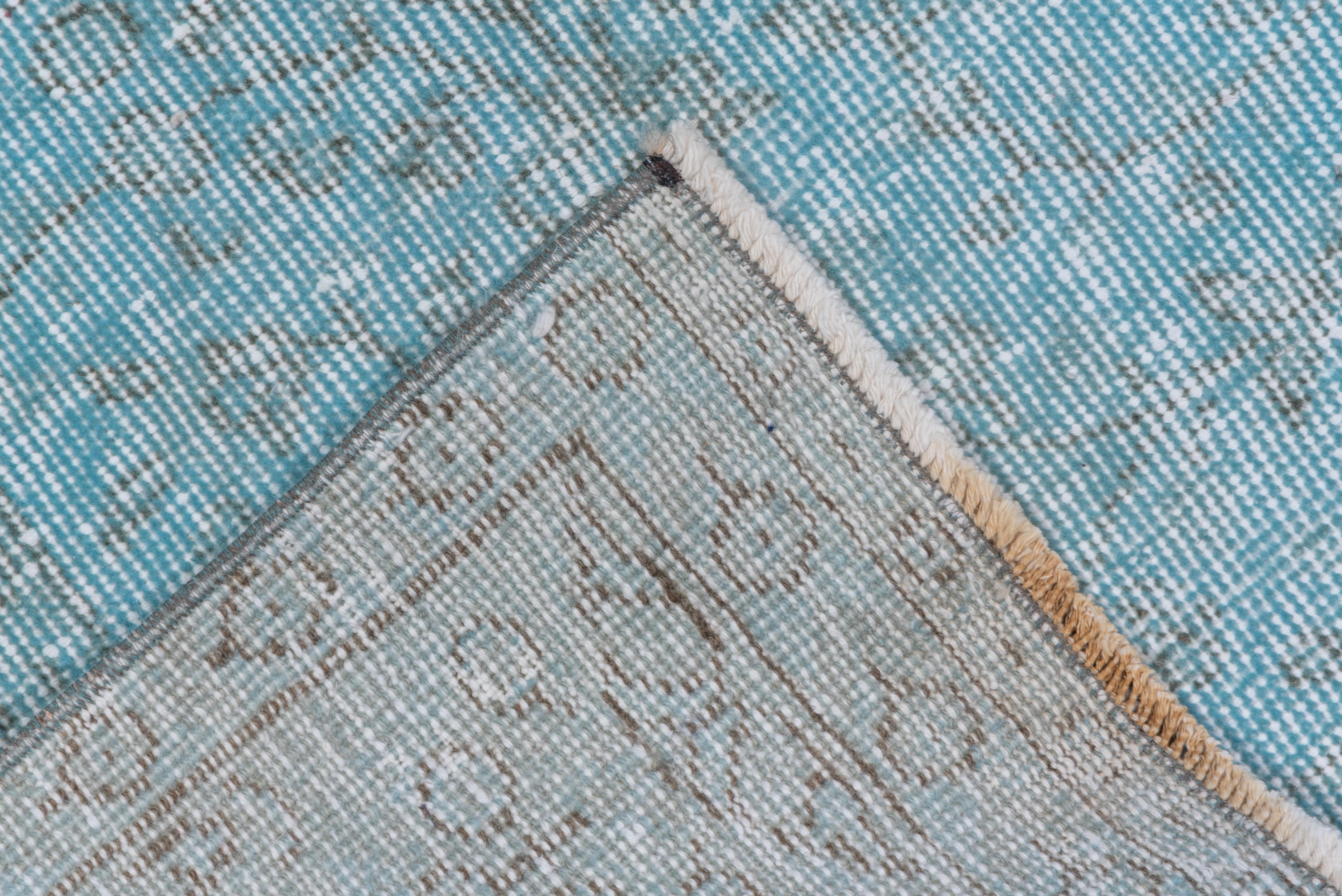 Alfombra Sobreteñida Vintage, Aqua Anudado a mano en venta