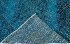 Vintage Overdyed Handmade Teal Wool Runner with Tribal Design