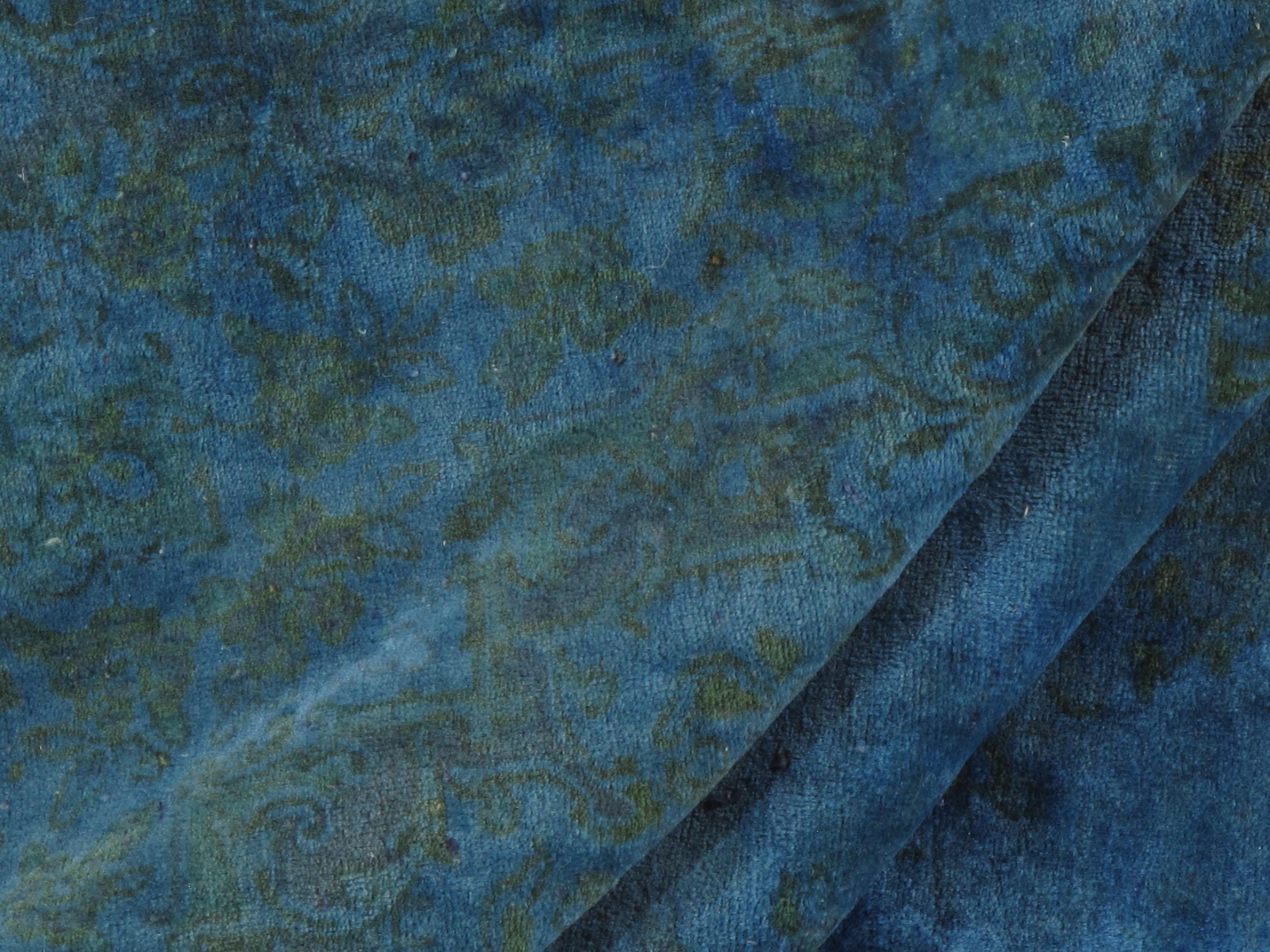 Vintage Circa 1920 Overdyed Kirman Wolle Akzent-Teppich Handgeknüpft 3'9 x 5' im Angebot 1