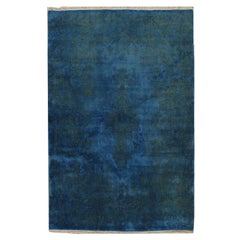 Vintage Circa 1920 Overdyed Kirman Wolle Akzent-Teppich Handgeknüpft 3'9 x 5'