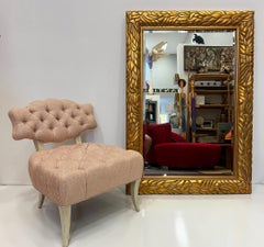 Vintage Overscale Carved Lacquered Beveled Mirror, Decortive and Impressive
