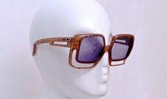 Vintage Oversize Christian Dior Space Age Brown Sunglasses