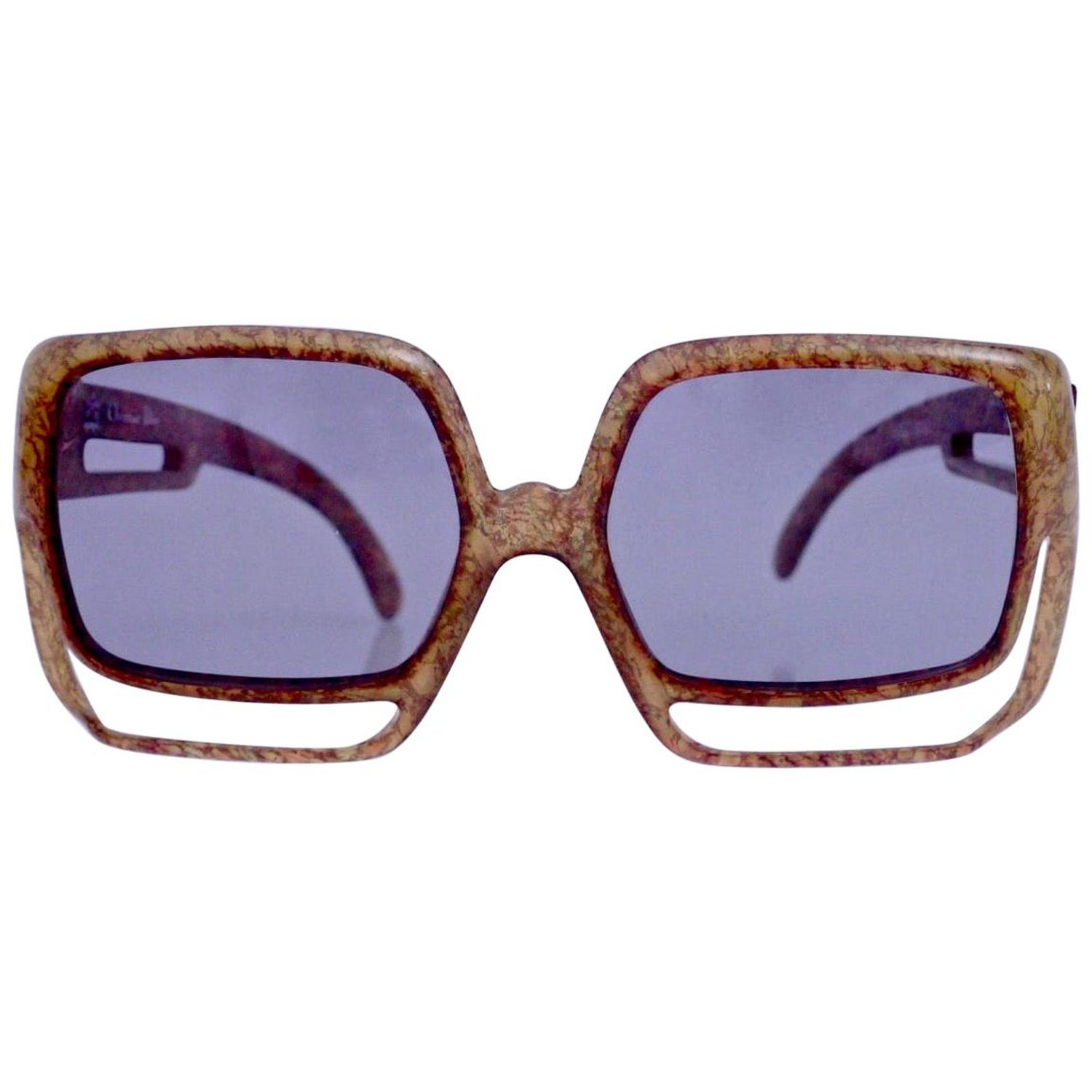 Vintage 1993 Iconic CHANEL PARIS Round White Sunglasses For Sale