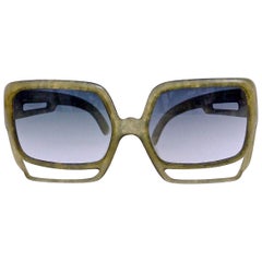 Vintage Oversize Christian Dior Space Age Green Sunglasses