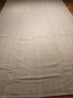 Oversize Handwoven Jute Rug, Light Ivory, Braided Texture, India