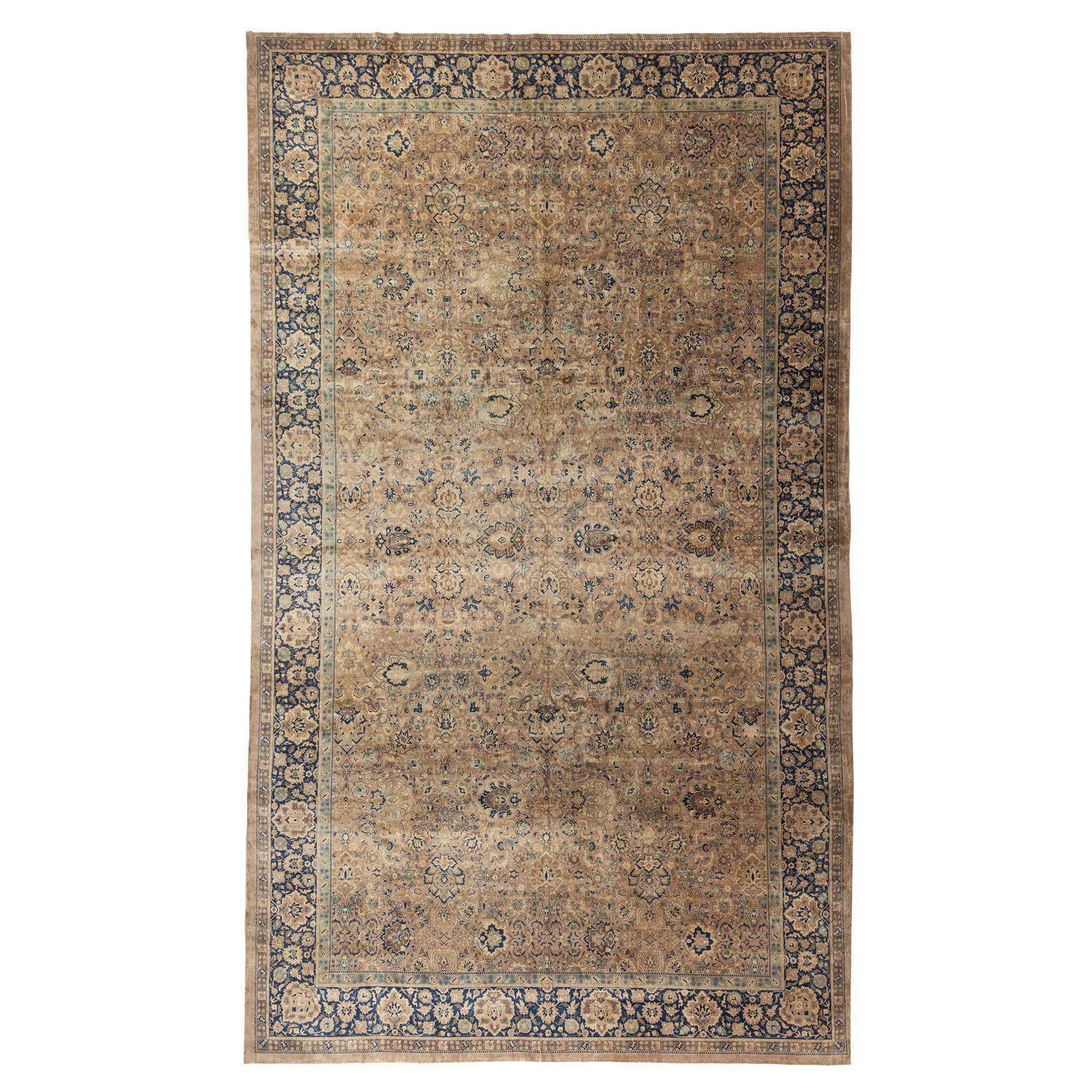 Antique Oversize Indo Kirman Rug,  14'7 x 23'9 For Sale