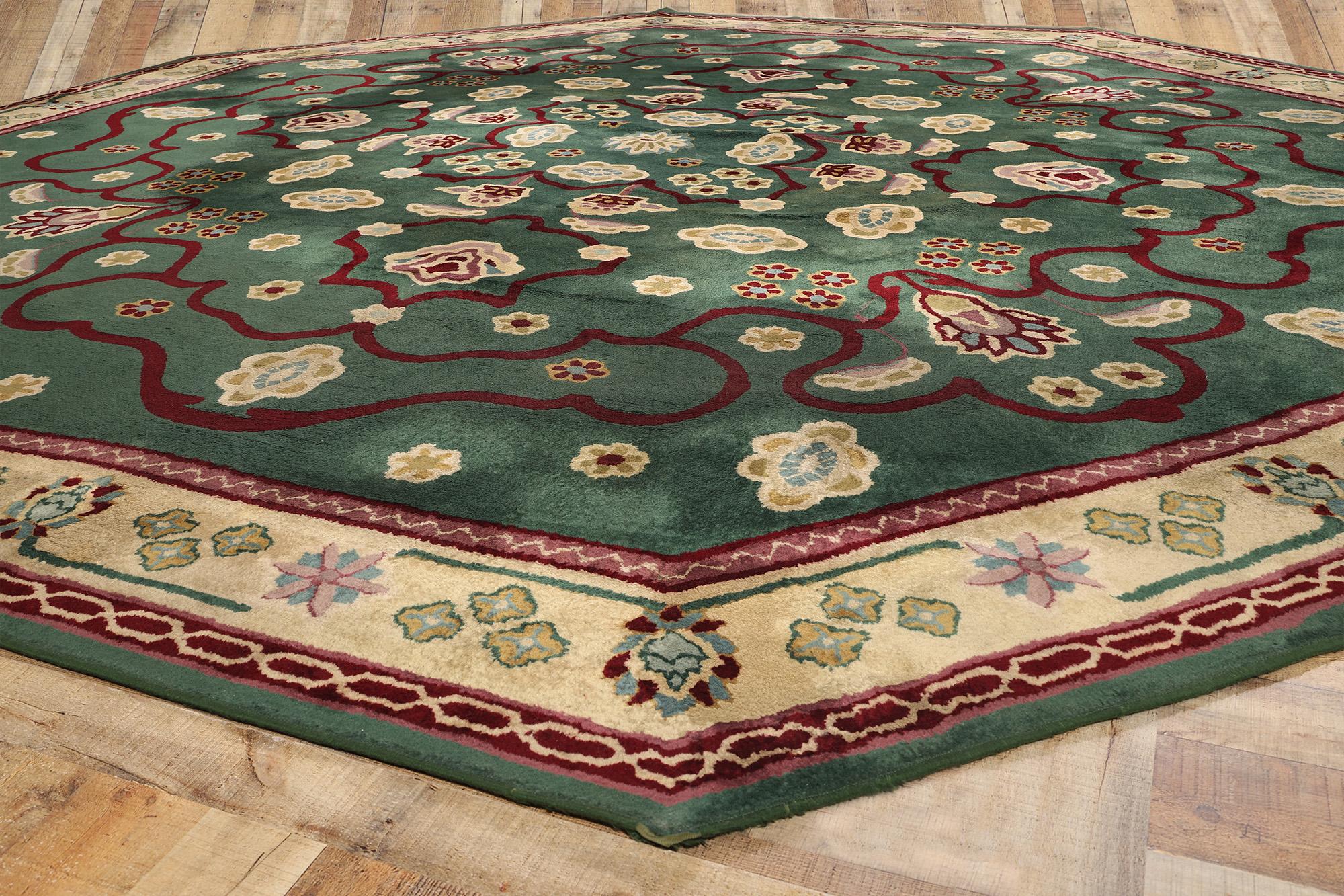Wool Vintage Oversize Octagon Edward Fields Rug with Regal Old World Style For Sale
