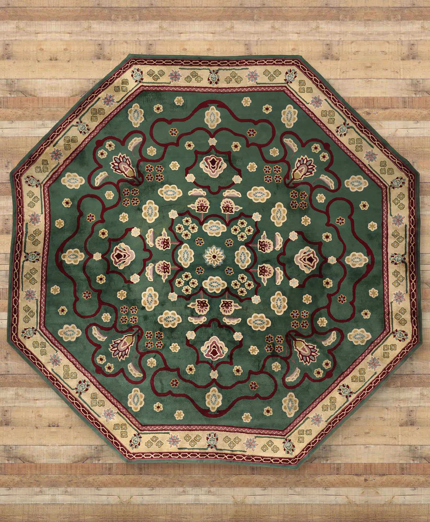 Vintage Oversize Octagon Edward Fields Rug with Regal Old World Style For Sale 4