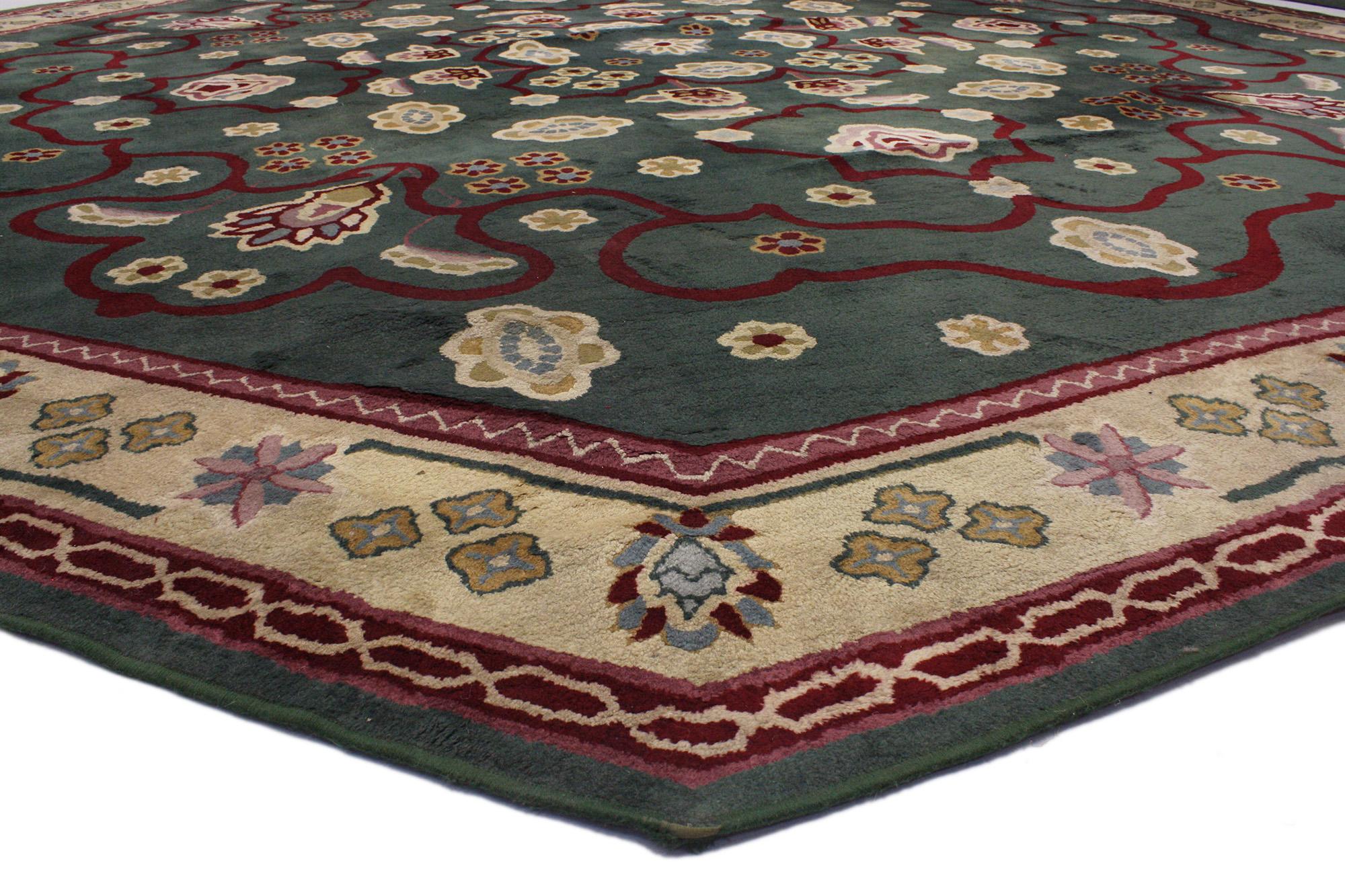 74648 Vintage Edward Fields Octagon Rug, 16'00 x 16'00. Edward Fields rugs are renowned luxury rugs known for their exceptional craftsmanship and custom designs, handmade using traditional techniques such as hand-tufting and hand-knotting. Founded