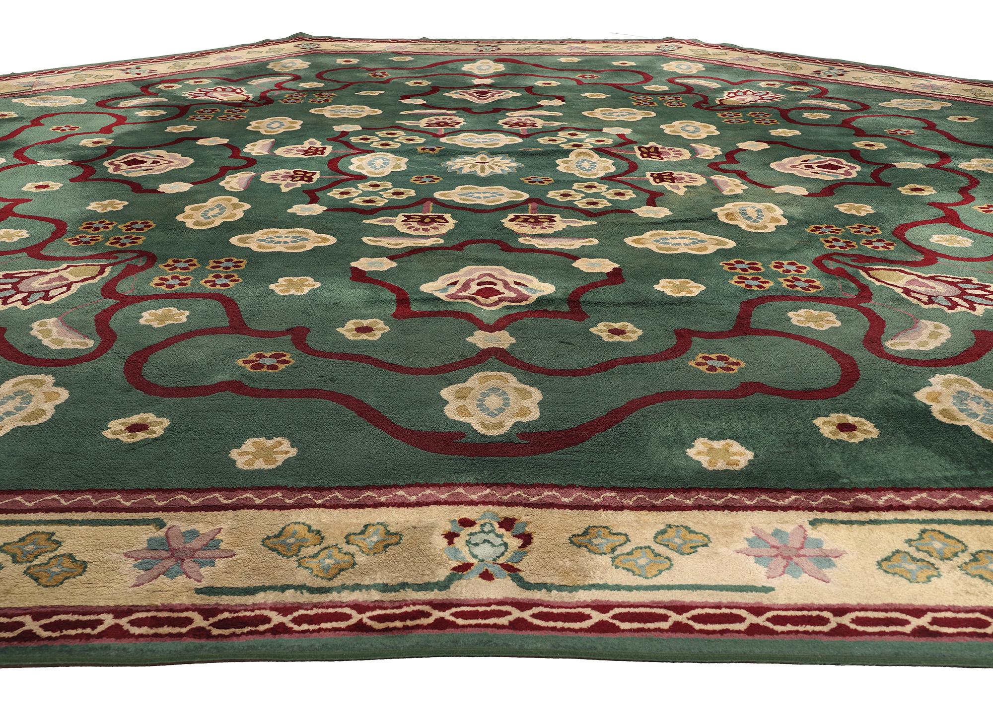 Hand-Knotted Vintage Oversize Octagon Edward Fields Rug with Regal Old World Style For Sale