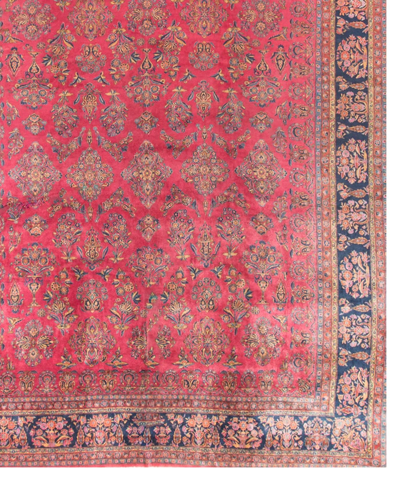 Übergroßer persischer Kashan-Teppich in Übergröße, um 1940 12' x 21'9 (Persisch) im Angebot