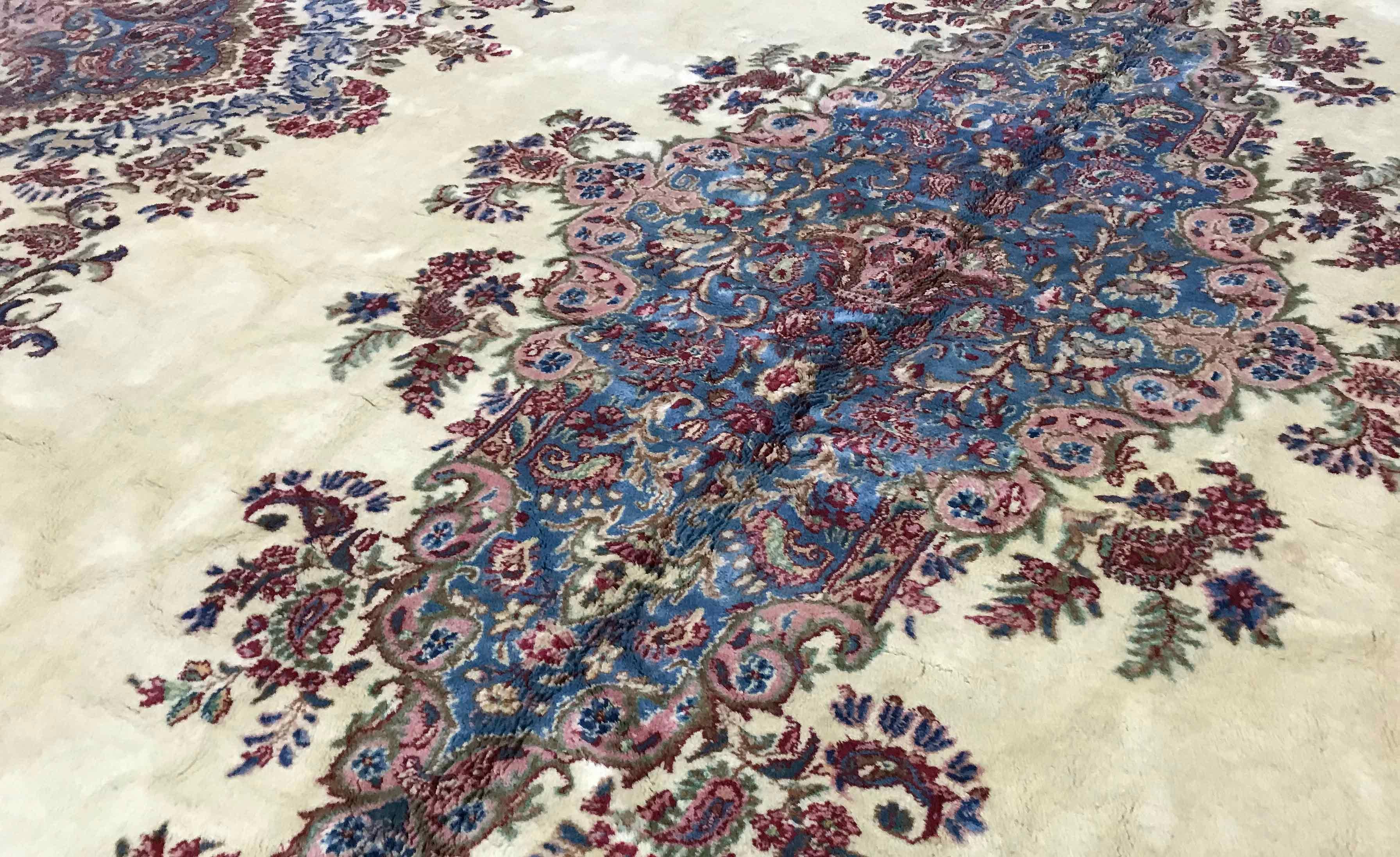 Kirman Vintage Oversize Persian Kerman Rug, circa 1940 9'9 x 20'1. For Sale