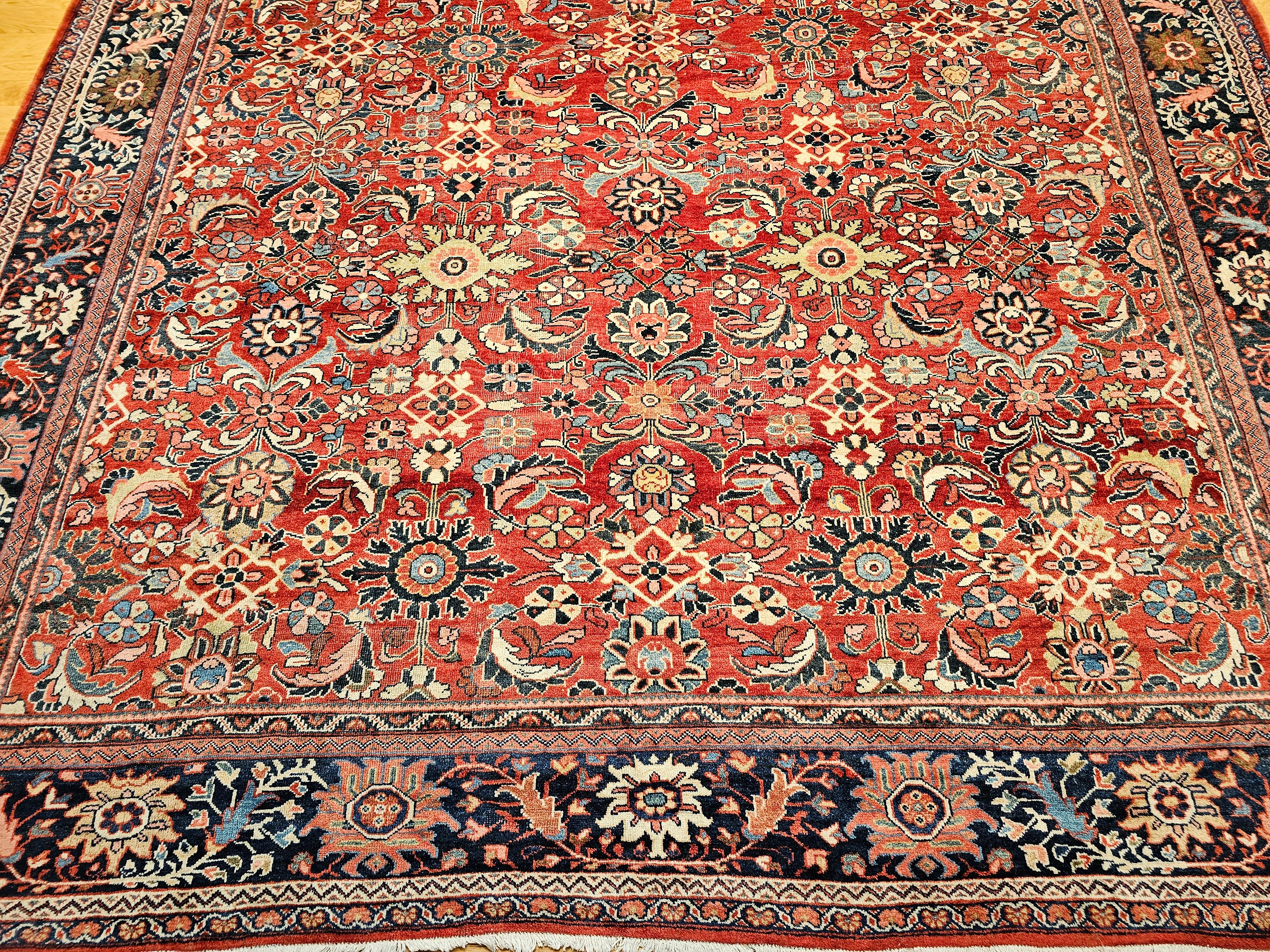 20ième siècle Tapis persan surdimensionné Sultanabad avec motif géométrique sur toute sa surface en vente