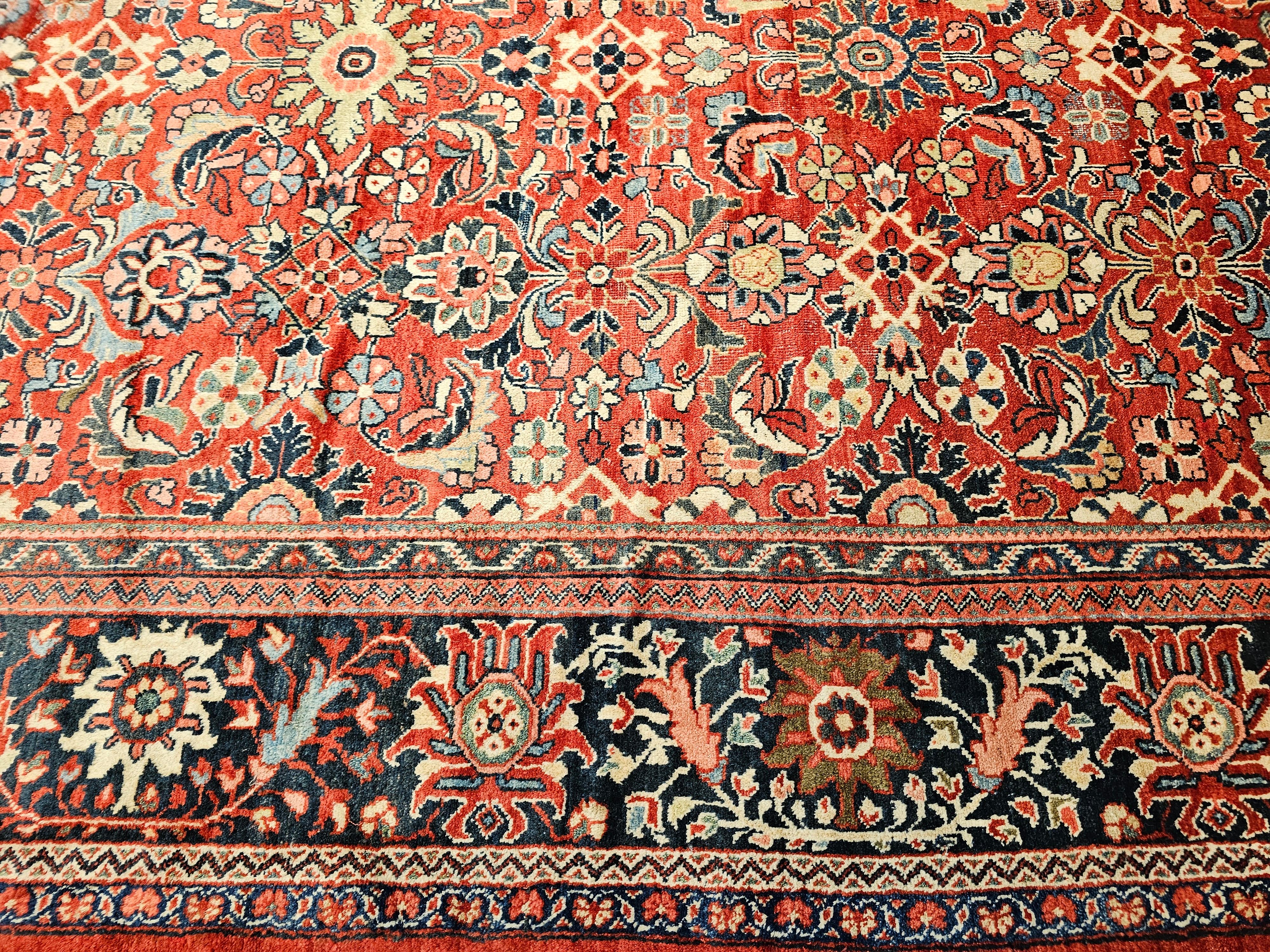 Laine Tapis persan surdimensionné Sultanabad avec motif géométrique sur toute sa surface en vente