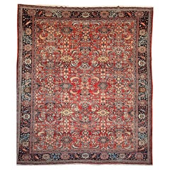Vintage Oversized Persian Mahal Sultanabad Rug with Allover Geometric Pattern