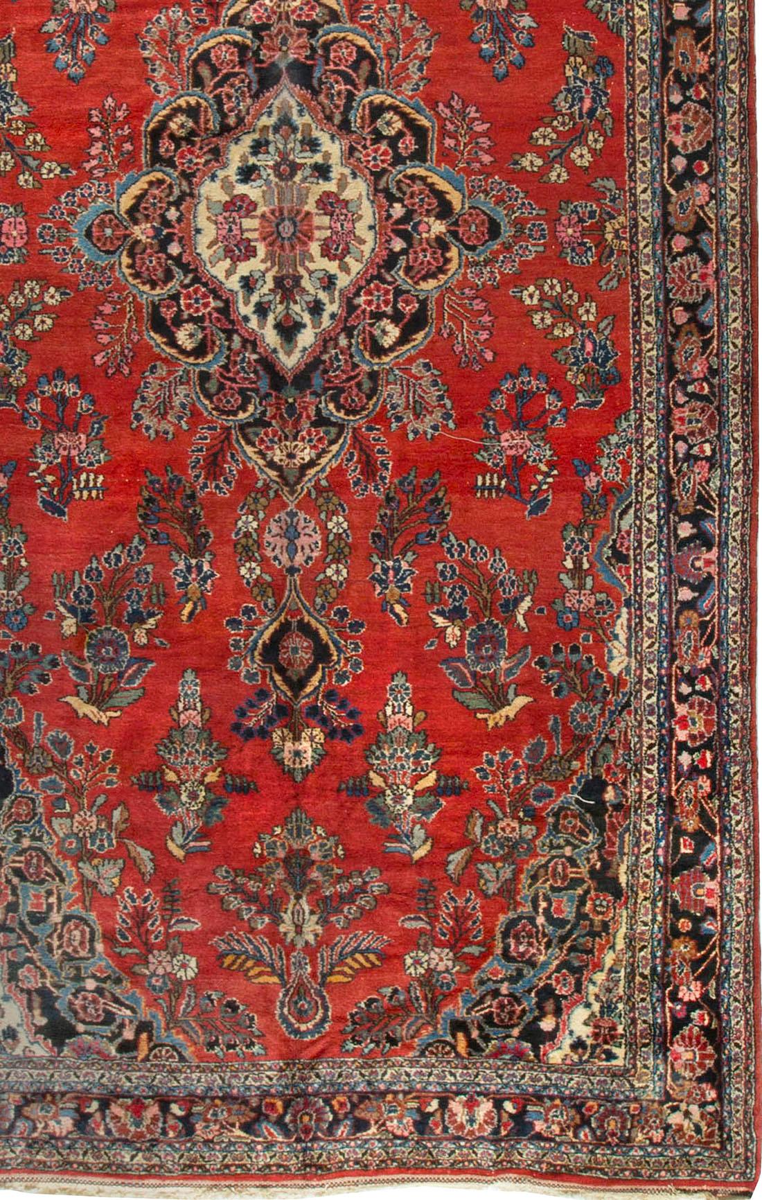 Vintage Persian Kazvin Rug, circa 1940. A rare an unusual size. This 1940s Persian Rug has a harmony and feel that will add distinction to any room. Kazvin or Gazvin is situated about 100 miles west of Tehran and produced carpets up to around 1950.