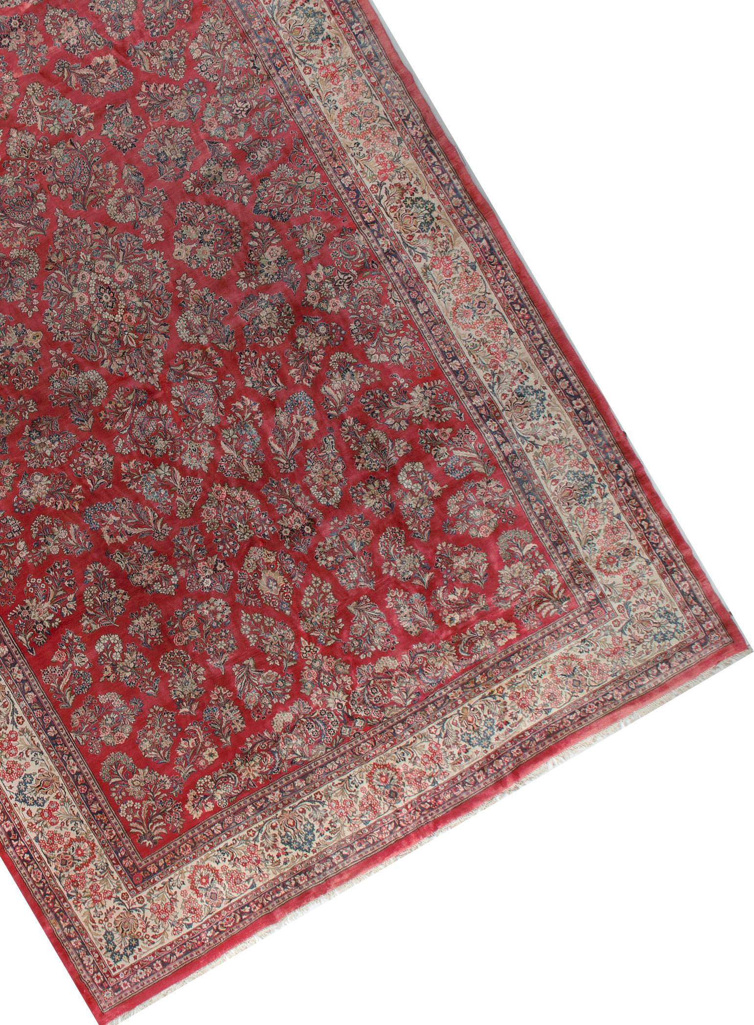 Übergroßer persischer Sarouk-Teppich im Oversize-Stil 3,66 m x 4,66 m (Handgewebt) im Angebot