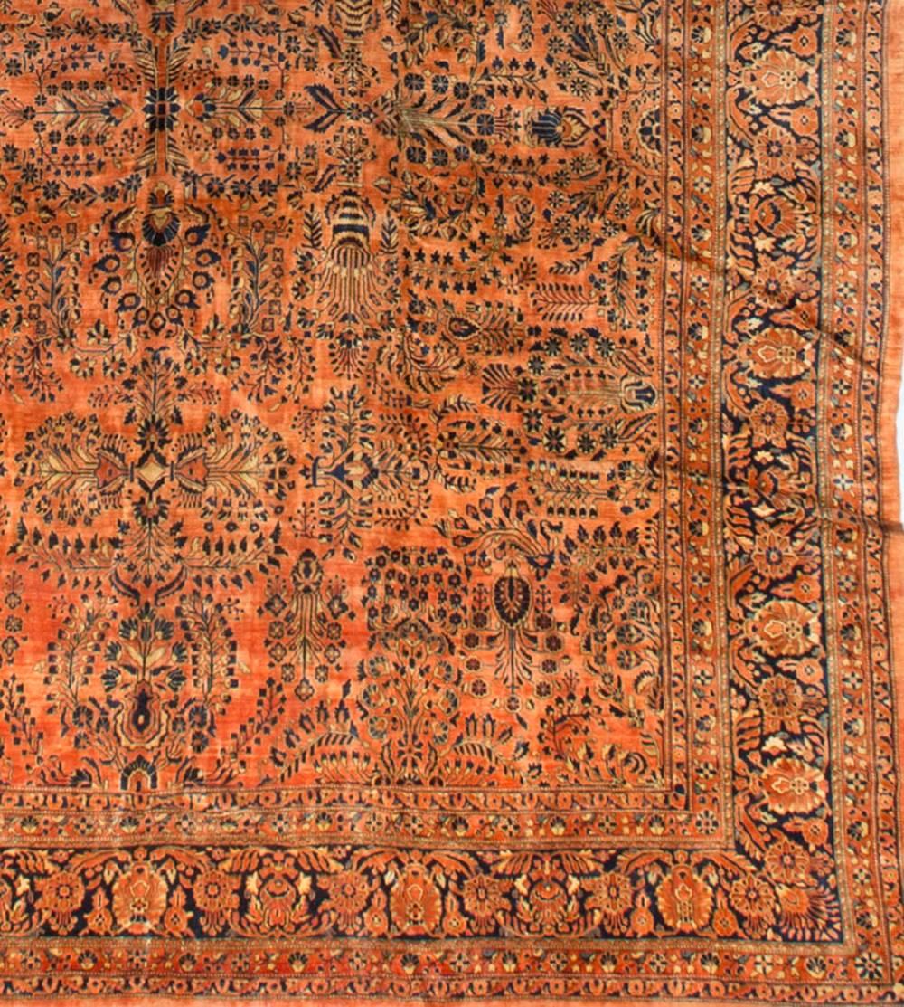 Sarouk Farahan Vintage Oversize Persian Sarouk Rug Gallery Size, circa 1930 For Sale