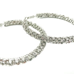 Vintage Oversize Statement Crystal Hoop Earrings 2000s