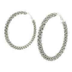 Vintage Oversize Statement Crystal Hoop Earrings 2000s (Boucles d
oreilles en cristal surdimensionnées)