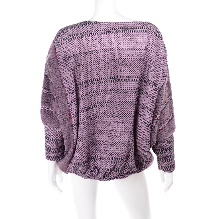 Vintage Oversized 1980s Handwoven Purple Nikos Sweater With Dolman ...