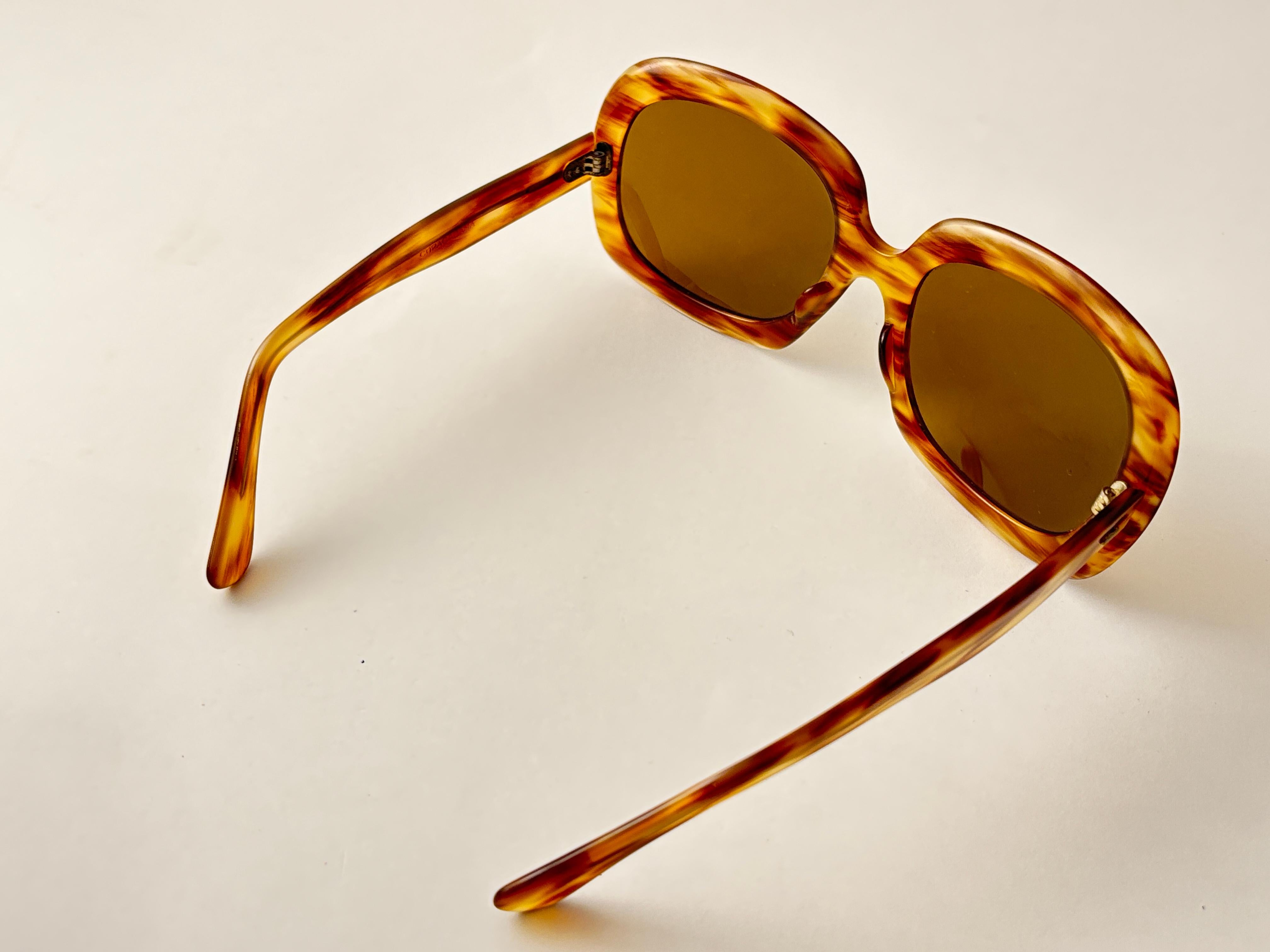 Vintage By übergroße A.Paris übergroße Schildkröte Sonnenbrille 1970'S Made in France (Beige) im Angebot