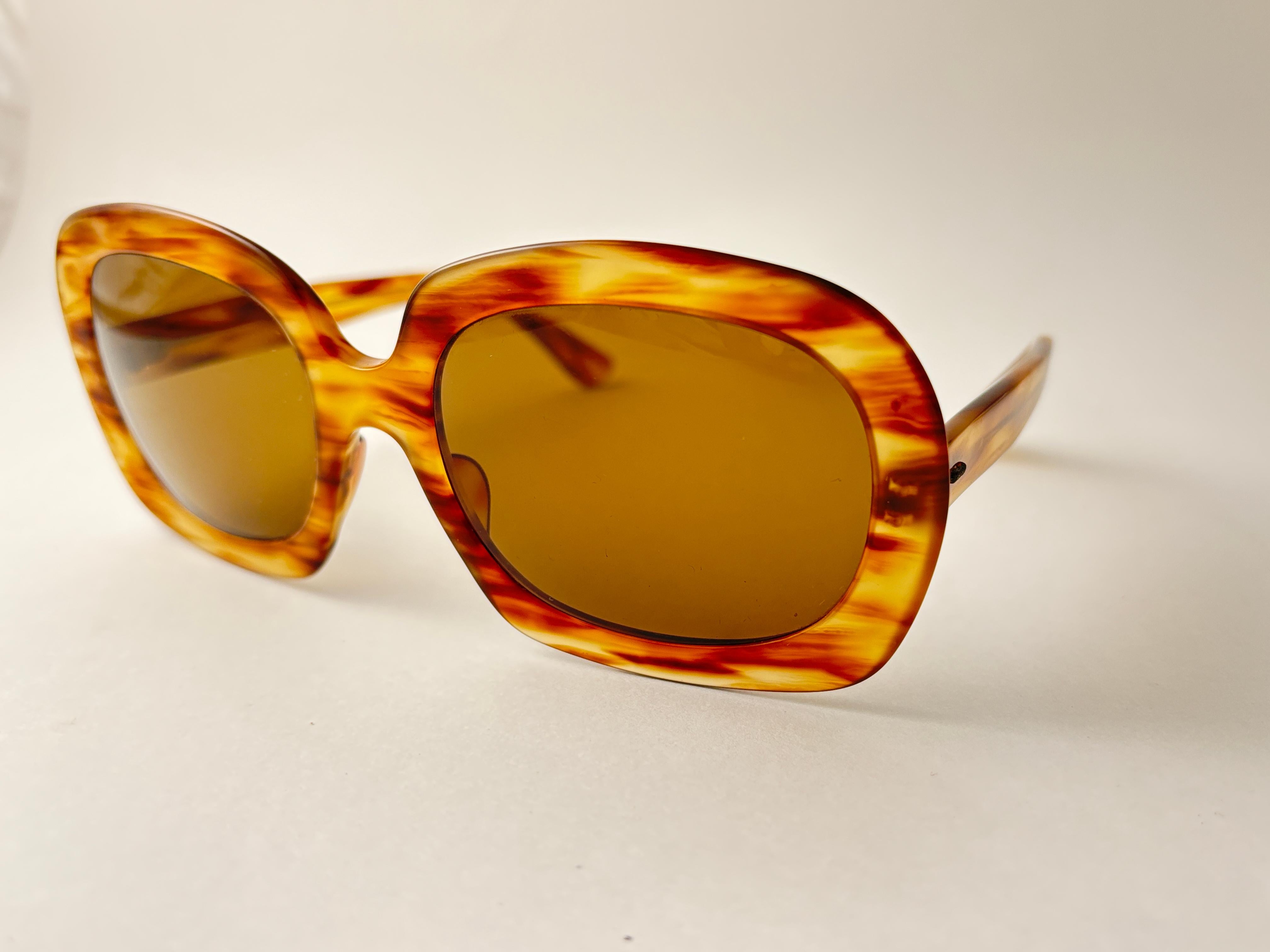Vintage By übergroße A.Paris übergroße Schildkröte Sonnenbrille 1970'S Made in France im Angebot 1