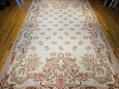 Vintage Oversized Hand Woven Aubusson Rug