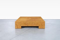 Mesa de centro vintage sobredimensionada de madera burl de Milo Baughman para Thayer Coggin