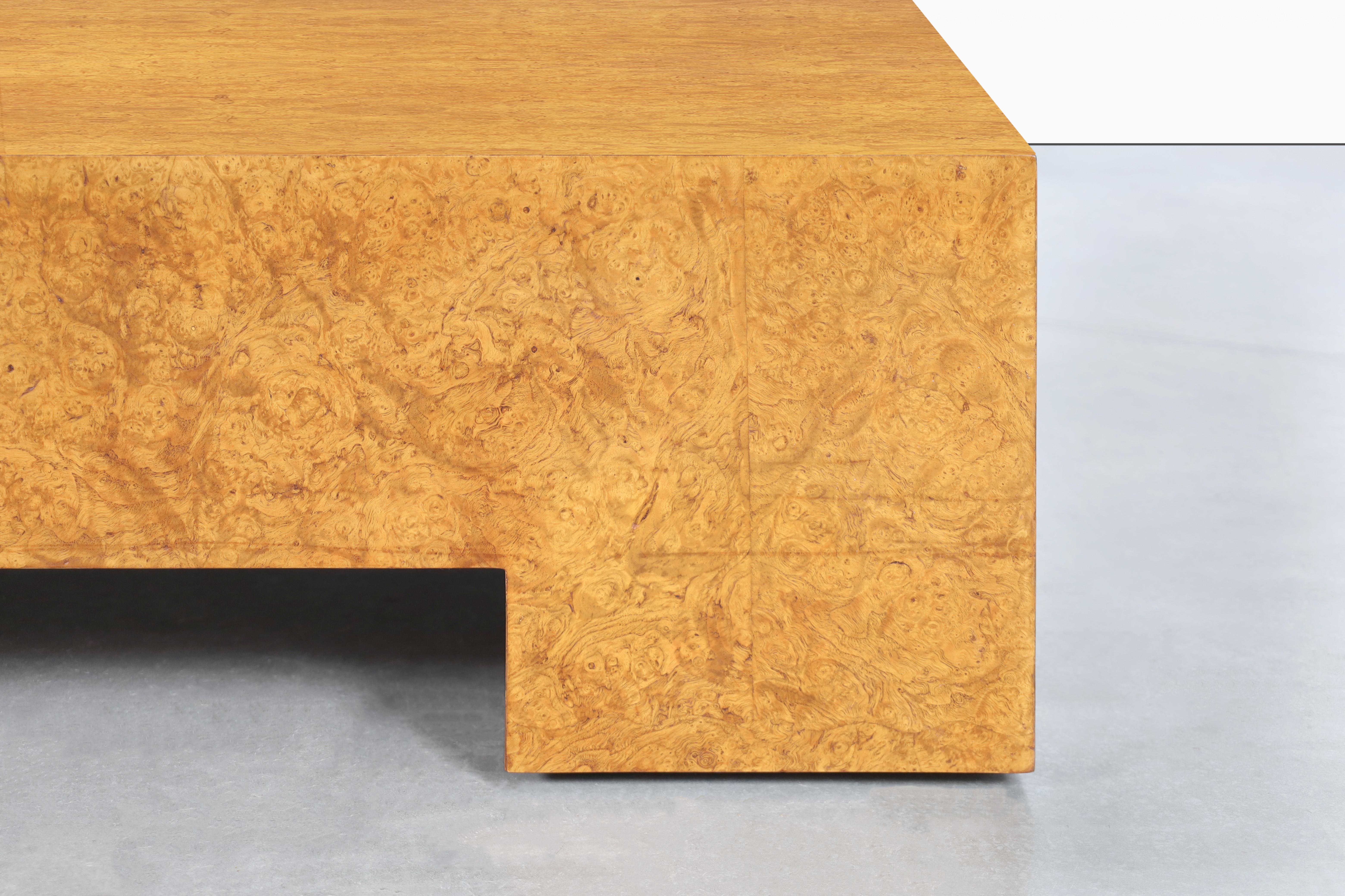 American Vintage Oversized Burl Wood Coffee Table by Milo Baughman for Thayer Coggin