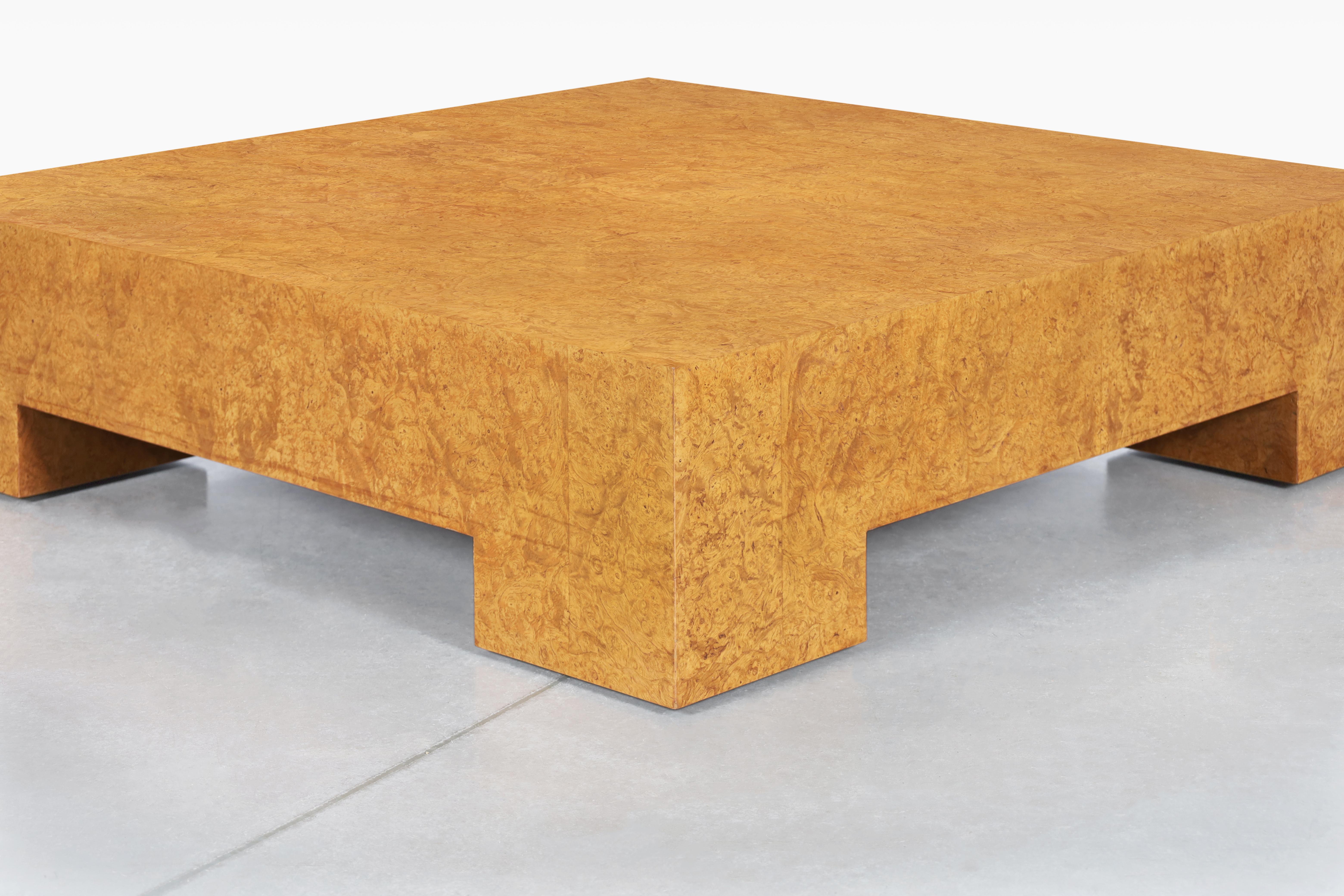 Late 20th Century Vintage Oversized Burl Wood Coffee Table by Milo Baughman for Thayer Coggin