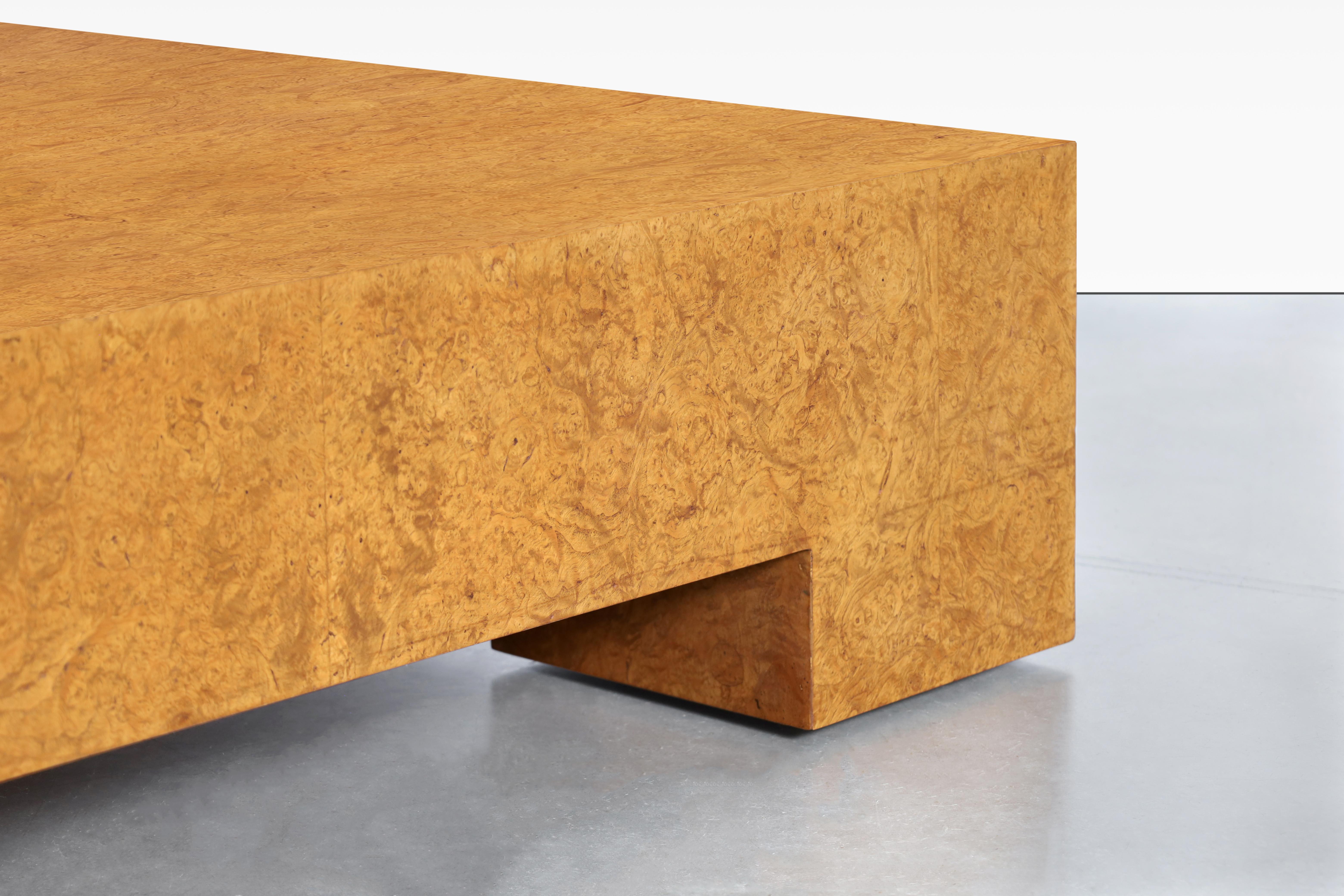 Vintage Oversized Burl Wood Coffee Table by Milo Baughman for Thayer Coggin 1