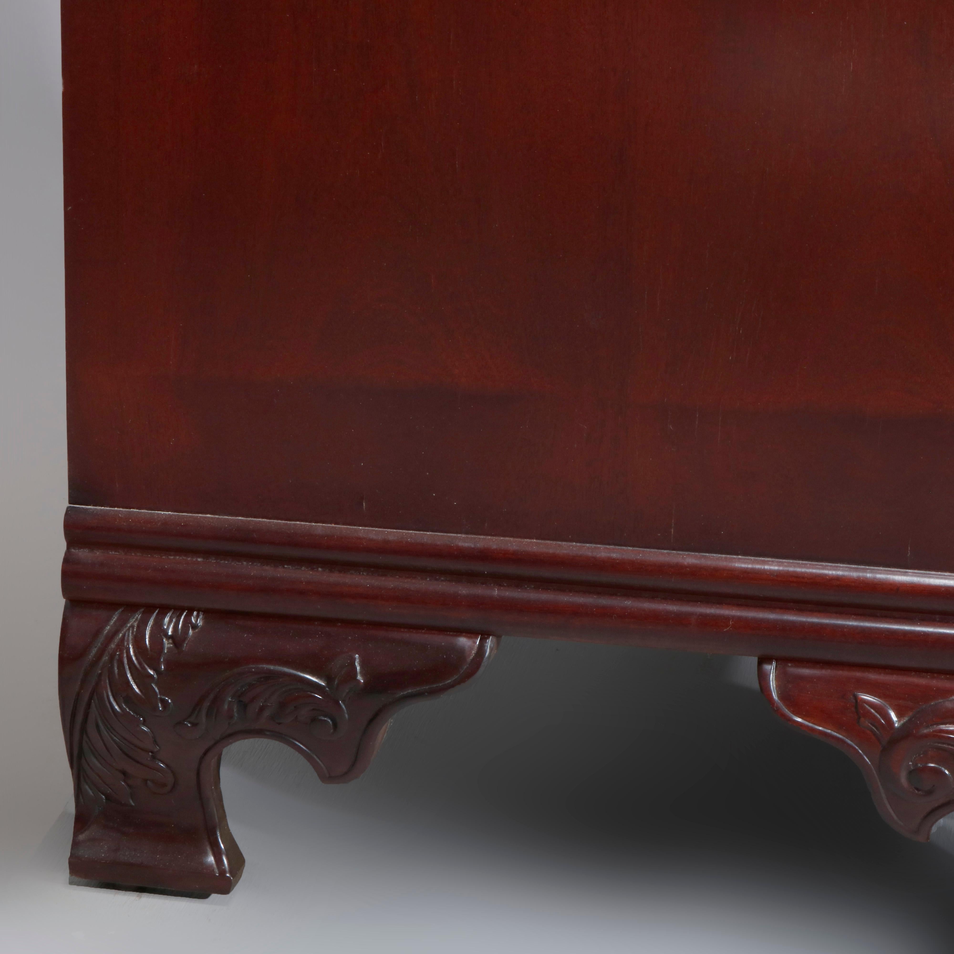 Vintage Oversized Carved Mahogany Chippendale Style Secretary Desk, 20th Century 9