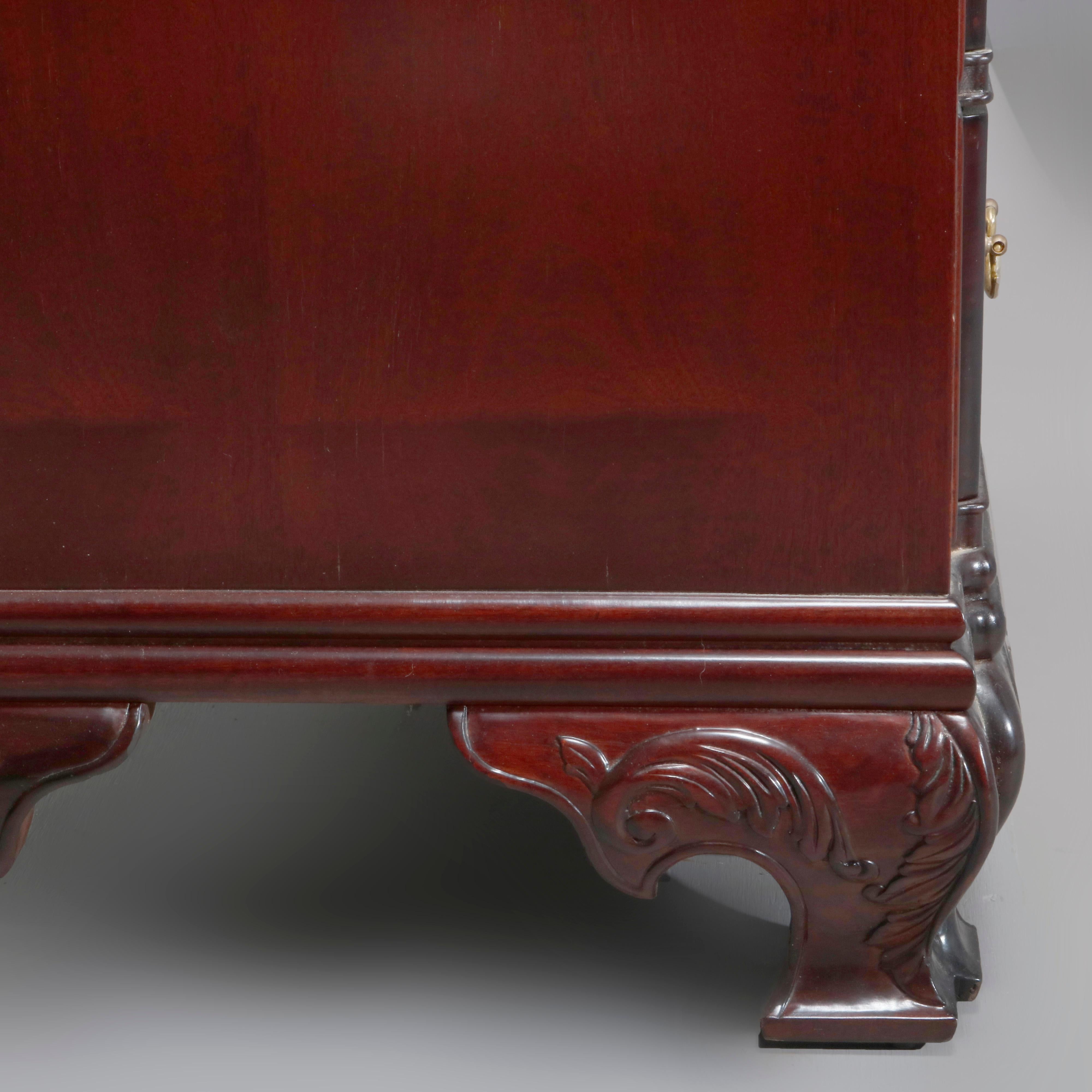 Vintage Oversized Carved Mahogany Chippendale Style Secretary Desk, 20th Century 10