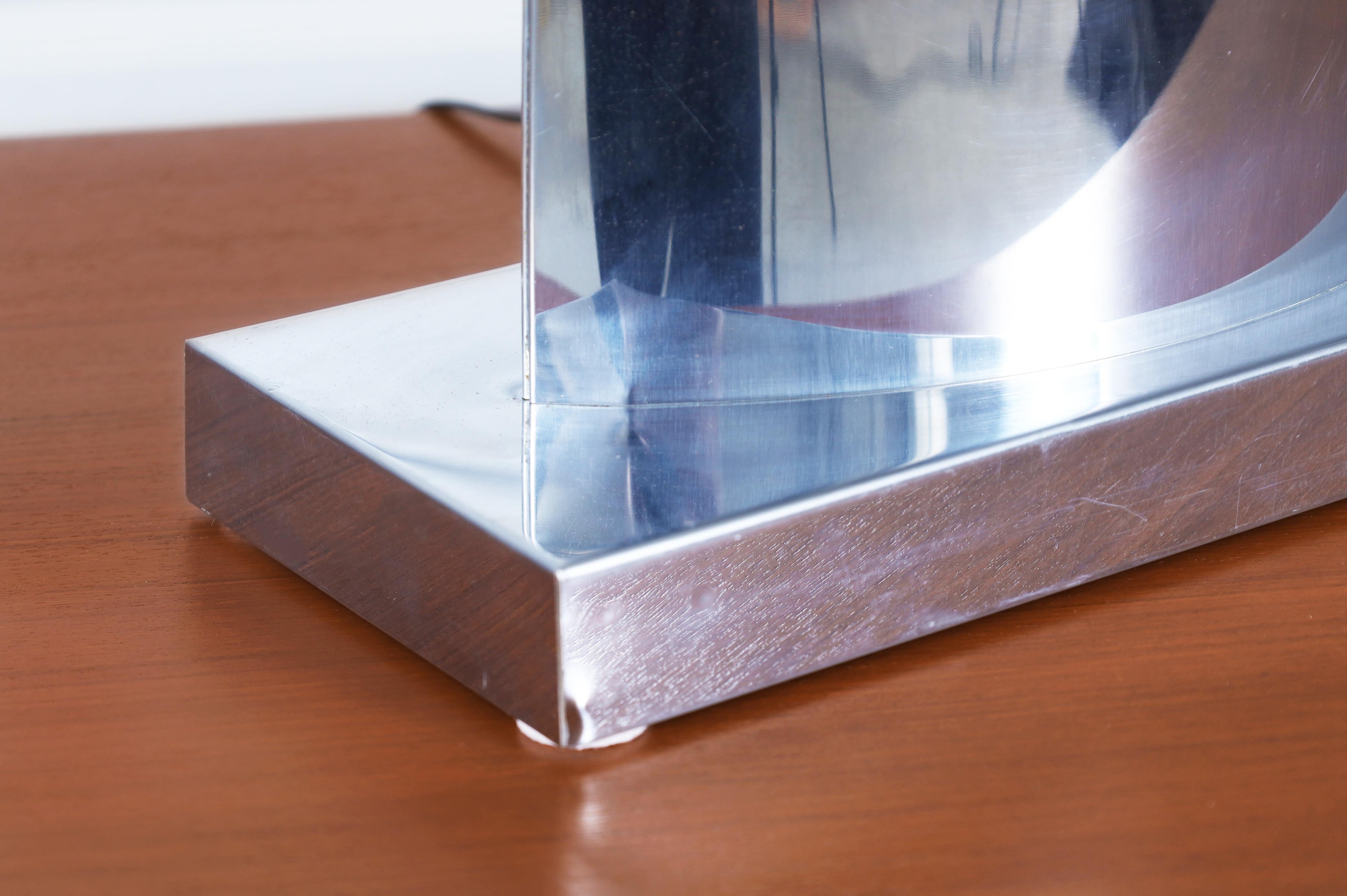 Vintage Oversized Chrome Lamps by Curtis Jere, Signed For Sale 1