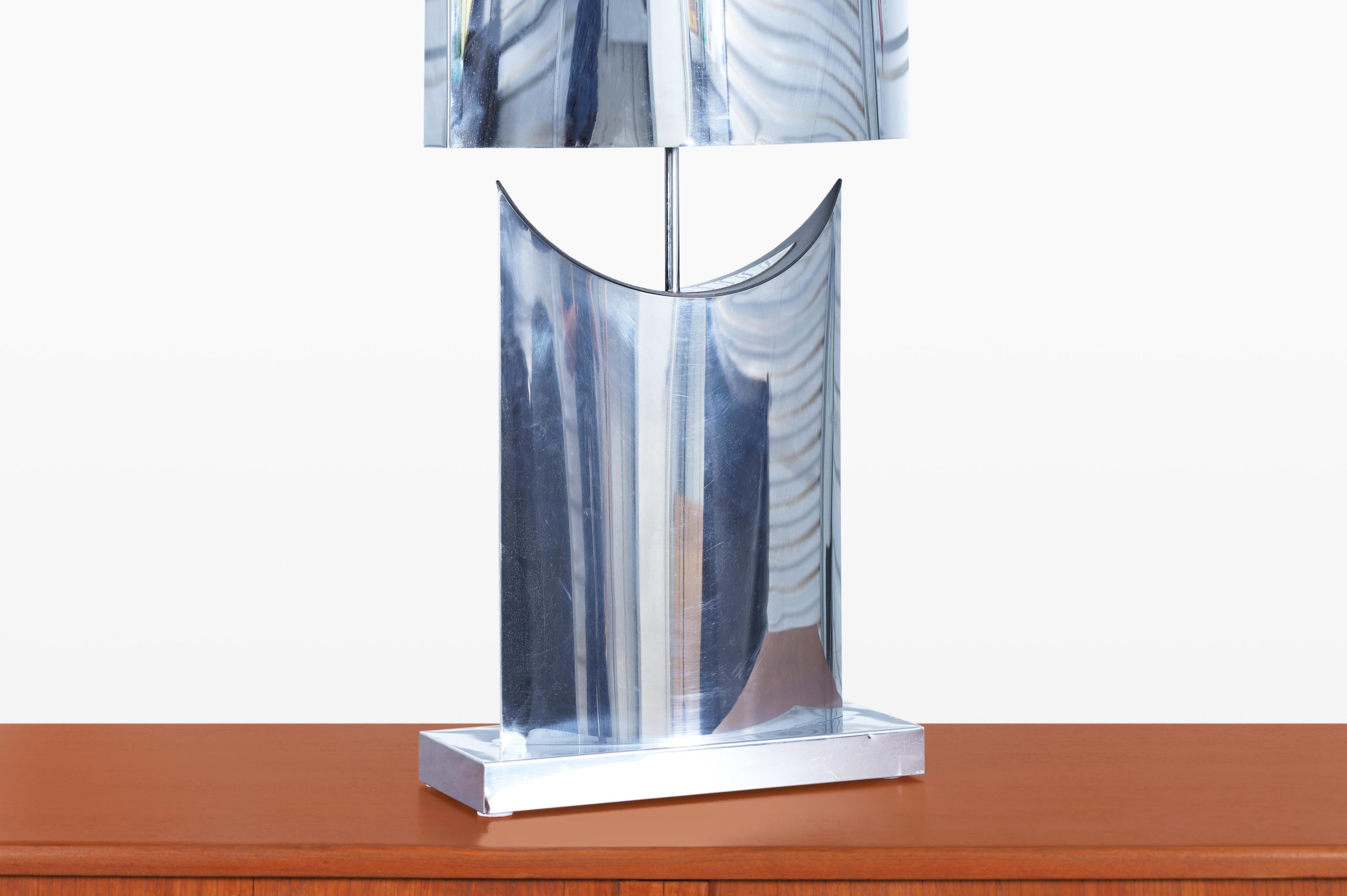 Vintage Oversized Chrome Lamps by Curtis Jere, Signed For Sale 2