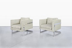 Vintage Oversized Chrome Lounge Chairs by Milo Baughman for Thayer Coggin