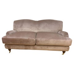 Vintage Oversized Classic Rolled Arm "Pink-Rose" Samt Sydney Sofa