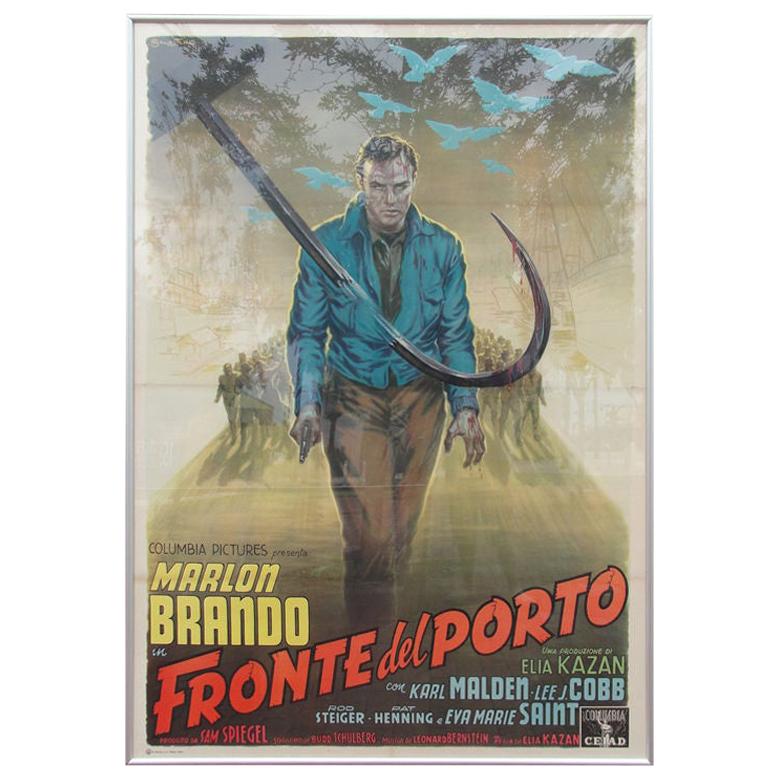 Vintage Oversized Framed Movie Poster, 1954 "On the Waterfront"