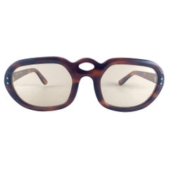 Gafas de sol vintage con montura Jean Dumas sobredimensionada en carey oscuro Años 70