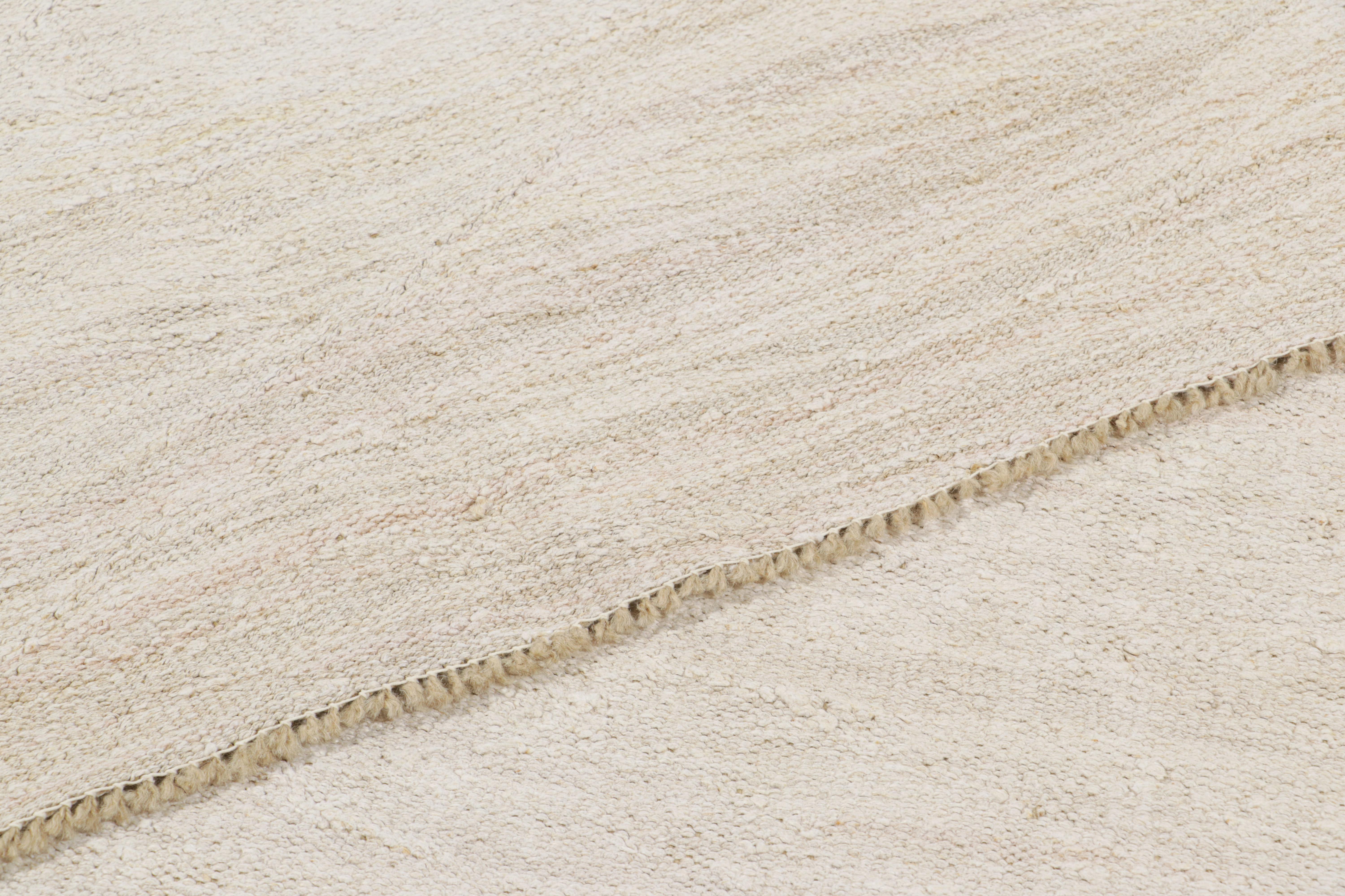 Wool Vintage Oversized Kilim in White and Beige Tones from Rug & Kilim For Sale