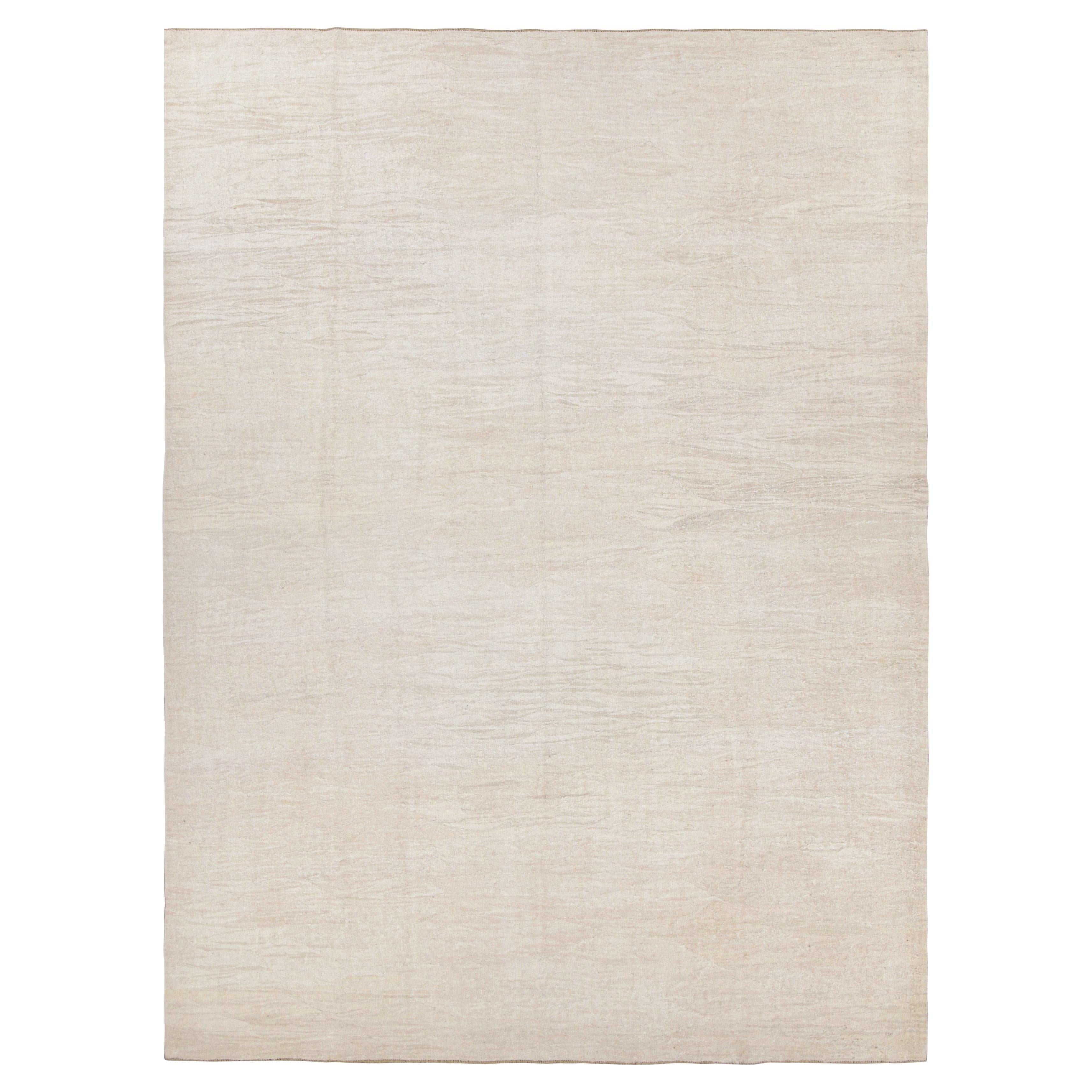 Vintage Oversized Kilim in White and Beige Tones from Rug & Kilim For Sale