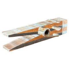 Vintage Oversized Lucite Clothespin Paperweight / Desk Accessory